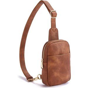 Womens Small Sling Bag for Women Leather Crossbody Fanny Packs Chest Bag